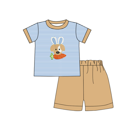 Baby Boys Easter Dog Carrot Shirt Shorts Clothes Sets Preorder(moq 5)