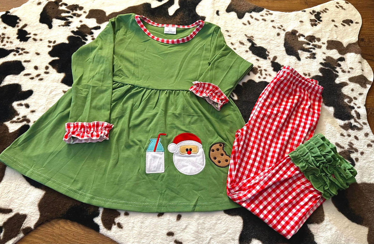 Baby Girls Christmas Santa Cookie Pants Clothes Sets