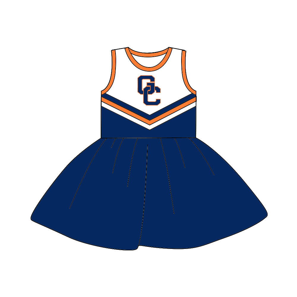 Baby Girls Cheerleader 2 sleeveless knee length Dresses preorder(moq 5)