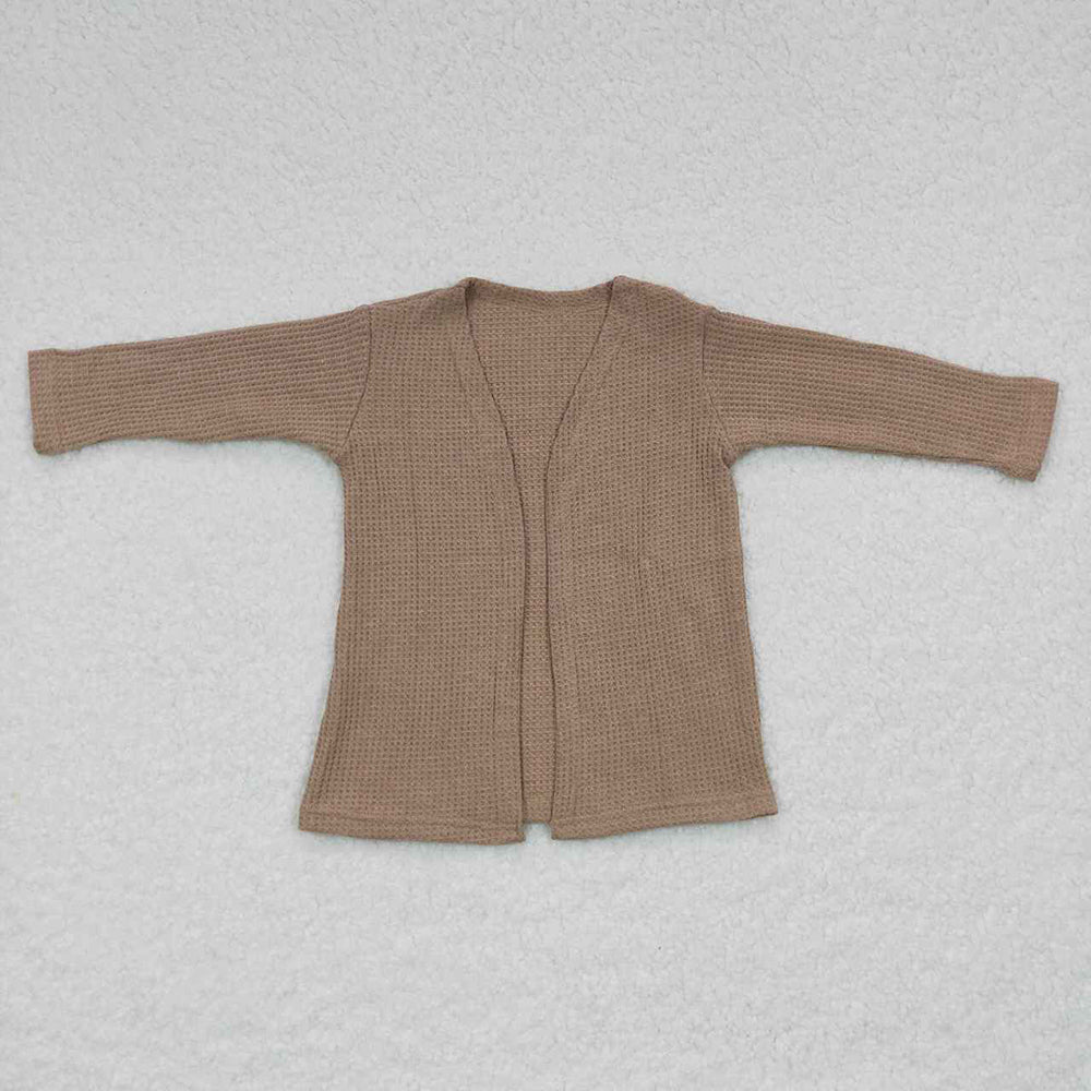 Baby Girls Khaki Color Long Sleeve Fall Cardigans Tops