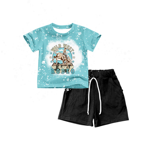 Baby Boys Wild West Rodeo Shirt Shorts Clothes Sets Preorder(moq 5)