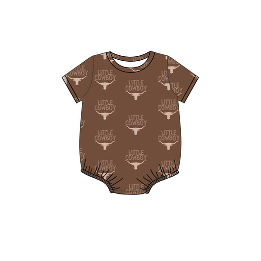 Baby Boys Little Boys Short Sleeve Brown Rompers preorder(moq 5)