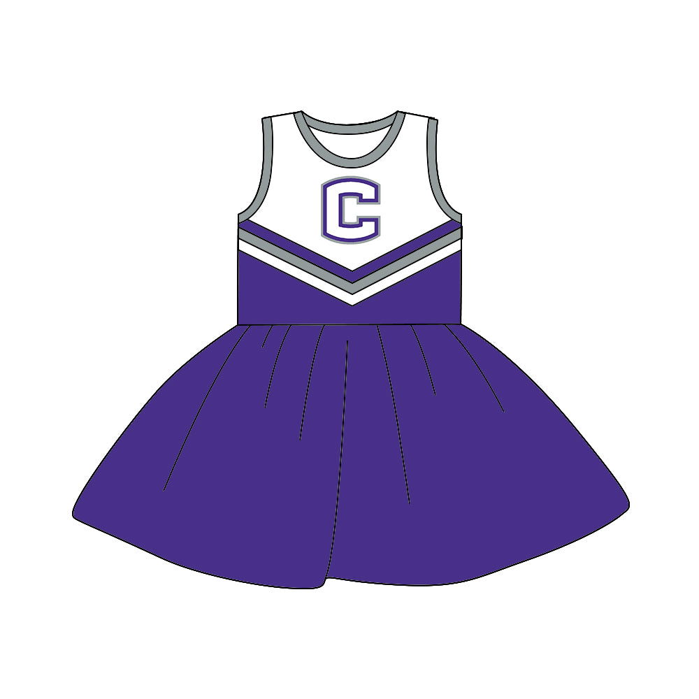 Baby Girls Cheerleader 1 sleeveless knee length Dresses preorder(moq 5)