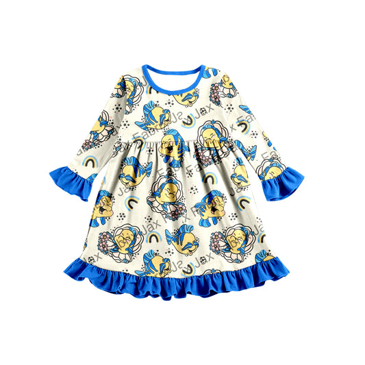 Baby Girls Cartoon Fish Long Sleeve Dresses preorder(moq 5)