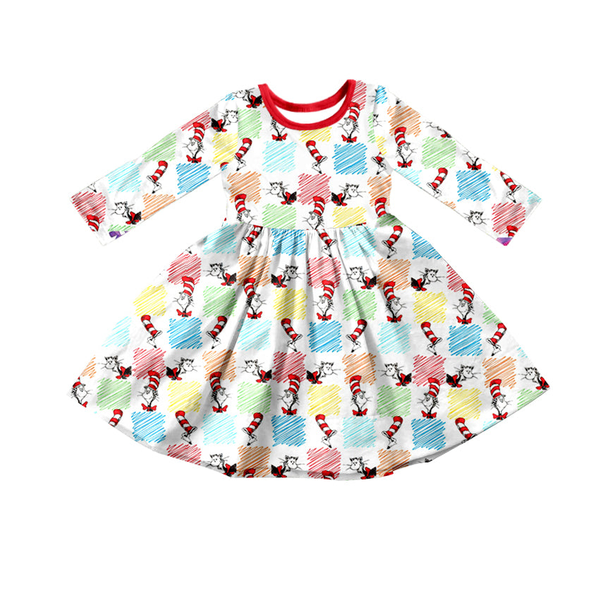 Baby Girls Read Long Sleeve Twirl Dresses preorder(moq 5)