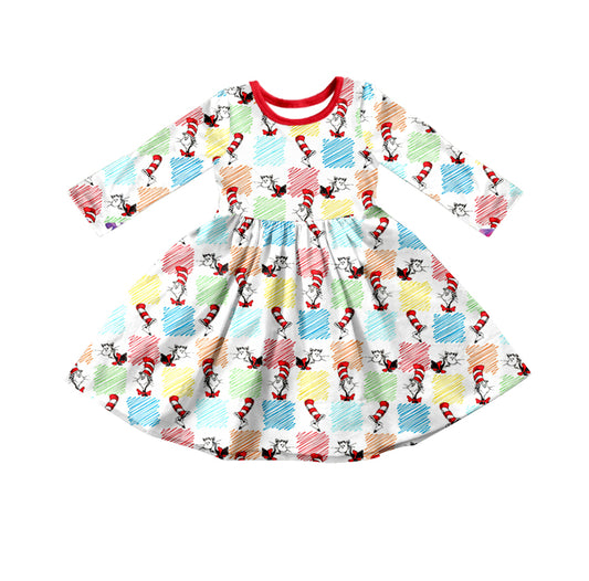 Baby Girls Read Long Sleeve Twirl Dresses preorder(moq 5)