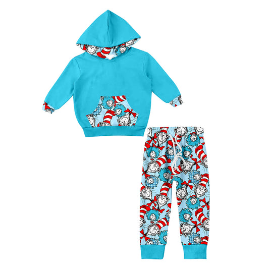 Baby Boys Long Sleeve Dr Hooded Top Tee Shirt Dr Reading Pants Clothes Sets preorder(moq 5)