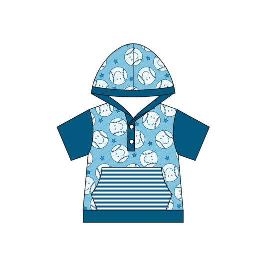 Baby Boys Baseball Smile Hooded Shirt Tops Preorder(moq 5)