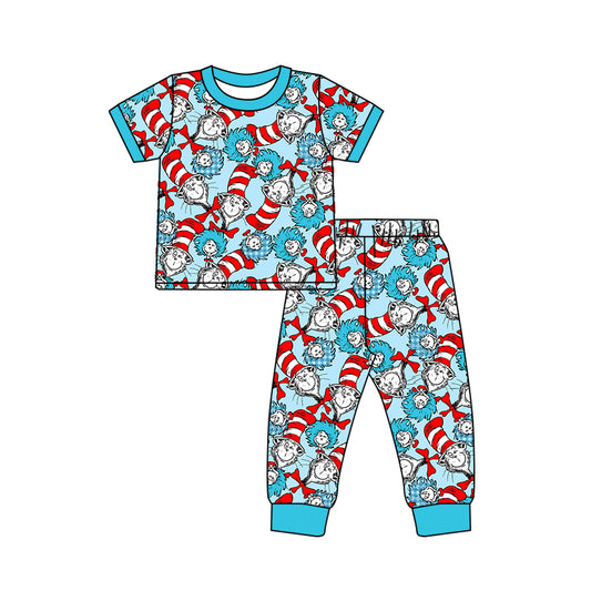 Baby Boys Short Sleeve Top Tee Shirt Dr Reading Pants Pajamas Clothes Sets preorder(moq 5)