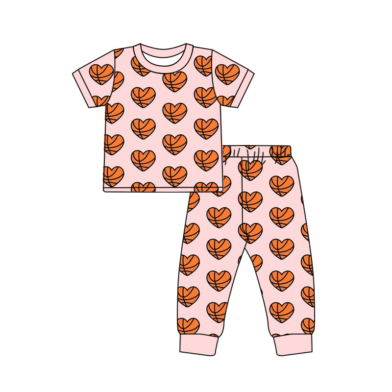 Baby Girls Toddler Basketball Tops Pants Pajamas Clothes Outfits Sets preorder(moq 5)