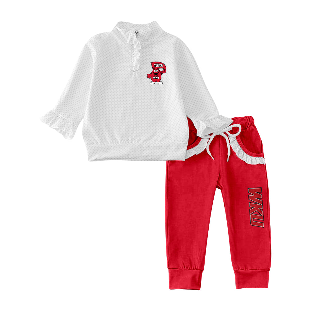 Baby Girls Team Long Sleeve Top Ruffle Pants Clothes Sets preorder(moq 5)