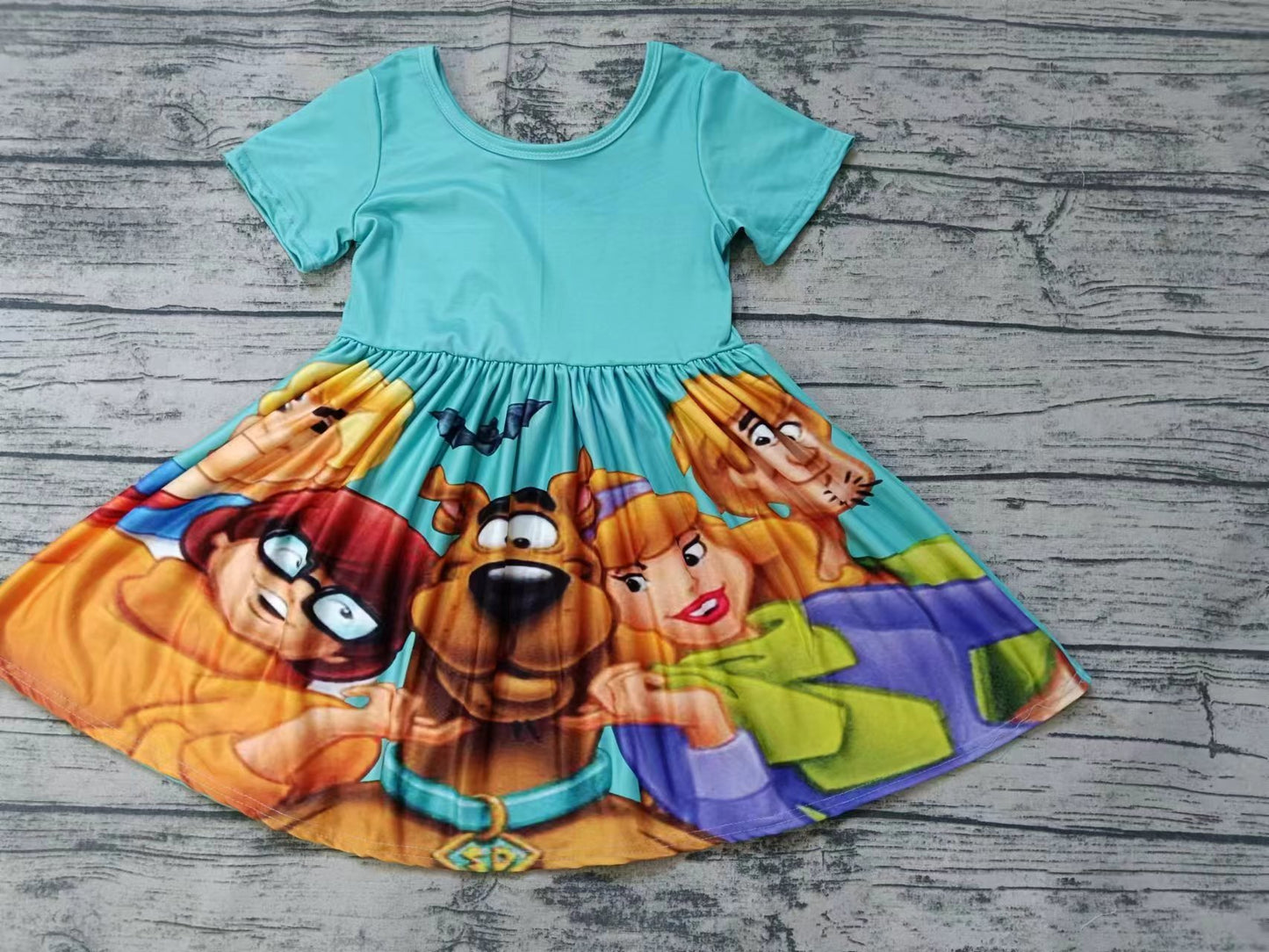 Baby Girls Dog Short Sleeve Cartoon Knee Length Dresses preorder (moq 5)