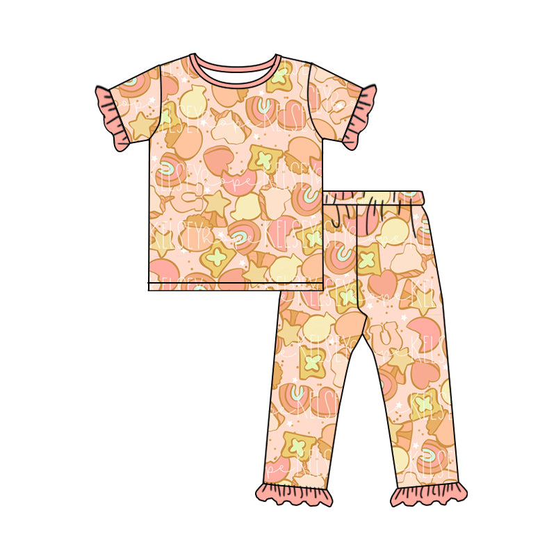 Baby Girls Pink St Patrick Day Shirt Pants Pajamas Clothing Sets Preorder(moq 5)