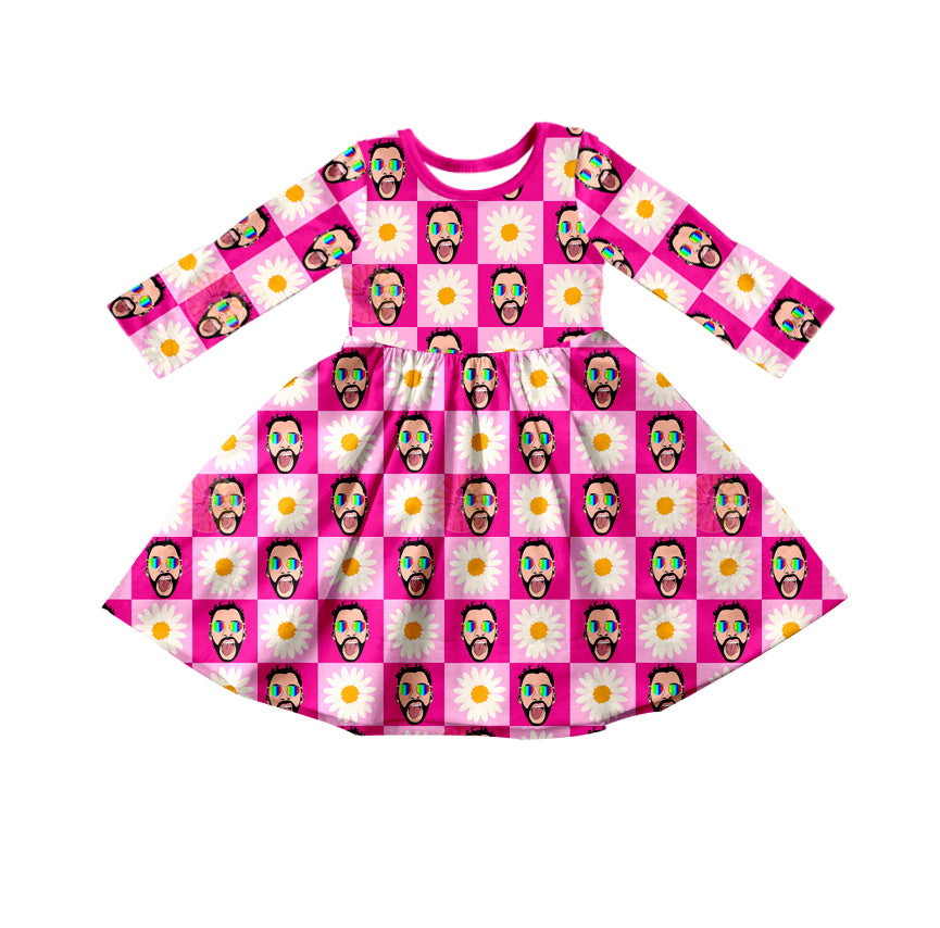 Baby Girls Pink Flowers Knee Length Dresses preorder(moq 5)