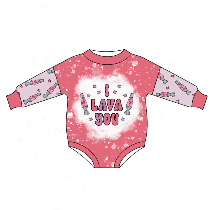 Baby Girls Valentines I Lave You Long Sleeve Rompers preorder(moq 5)