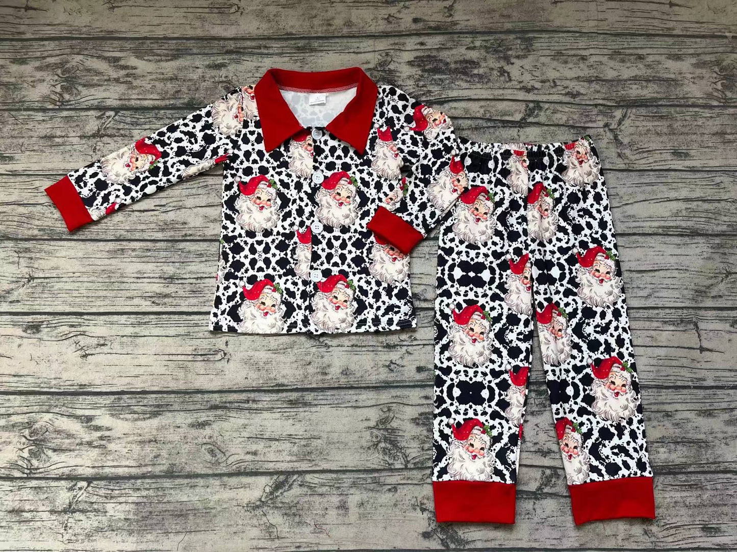 Baby Boys Christmas Santa Cow Pajamas Clothes Sets