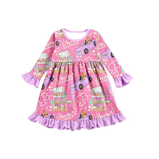 Baby Girls Pink Doll Long Sleeve Dresses preorder(moq 5)