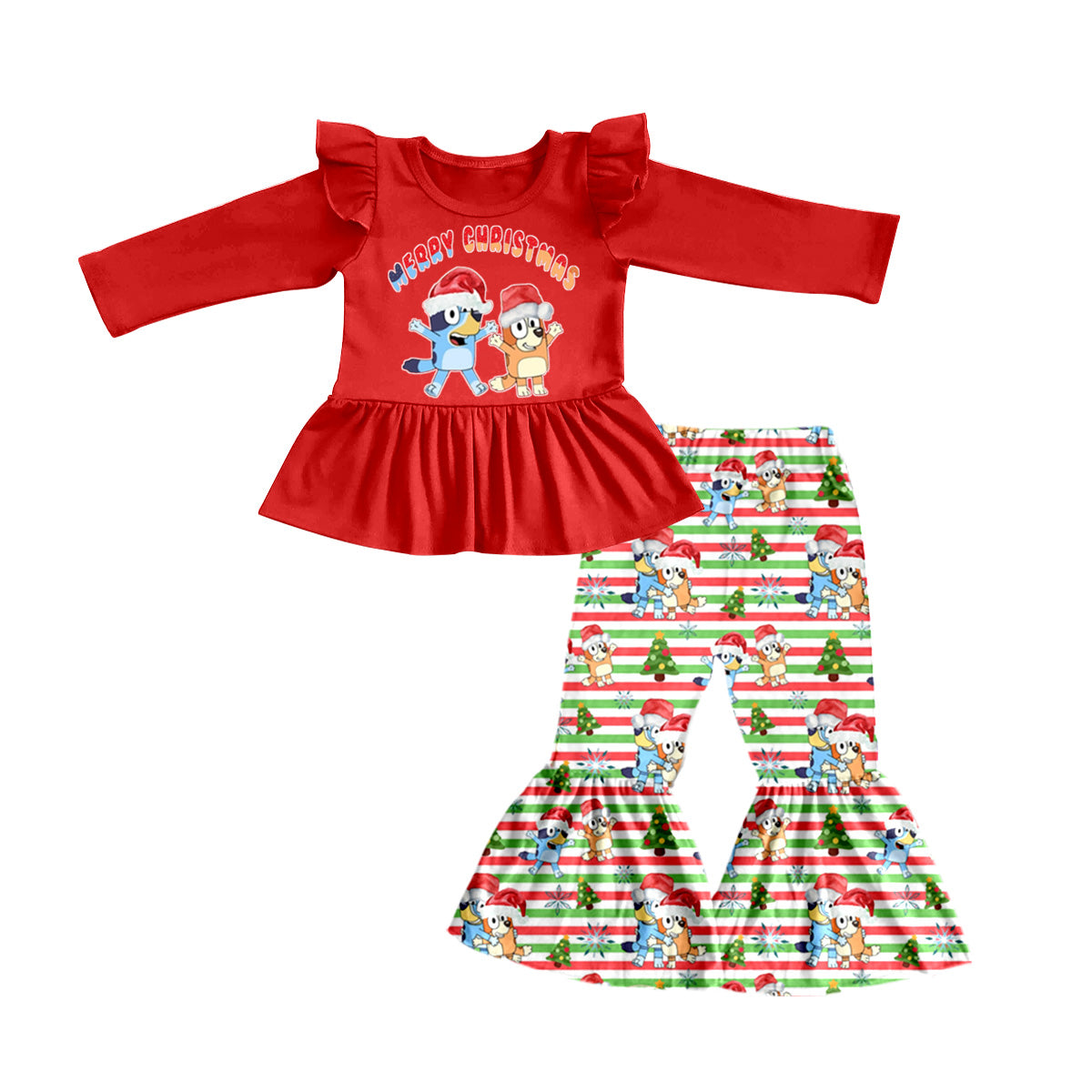 Baby Girls Christmas Dogs Pants Clothes Sets preorder(moq 5)