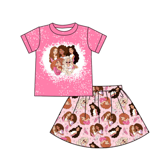 Baby Girls Doll Short Sleeve Shirts Skirts Outfits Clothes Sets preorder(moq 5)