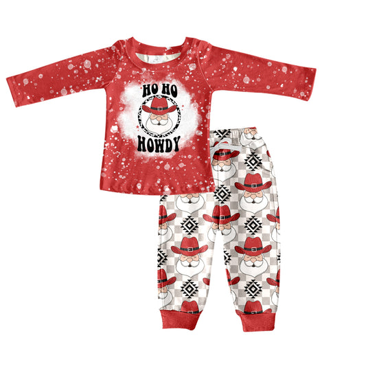 Baby Boys Christmas Aztec Santa Wetern Pants Clothes Sets preorder(moq 5)