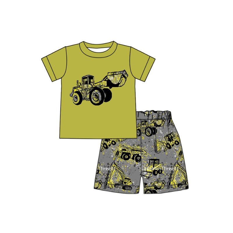 Baby Boys Tractors Shirt Shorts Clothes Sets Preorder(moq 5)