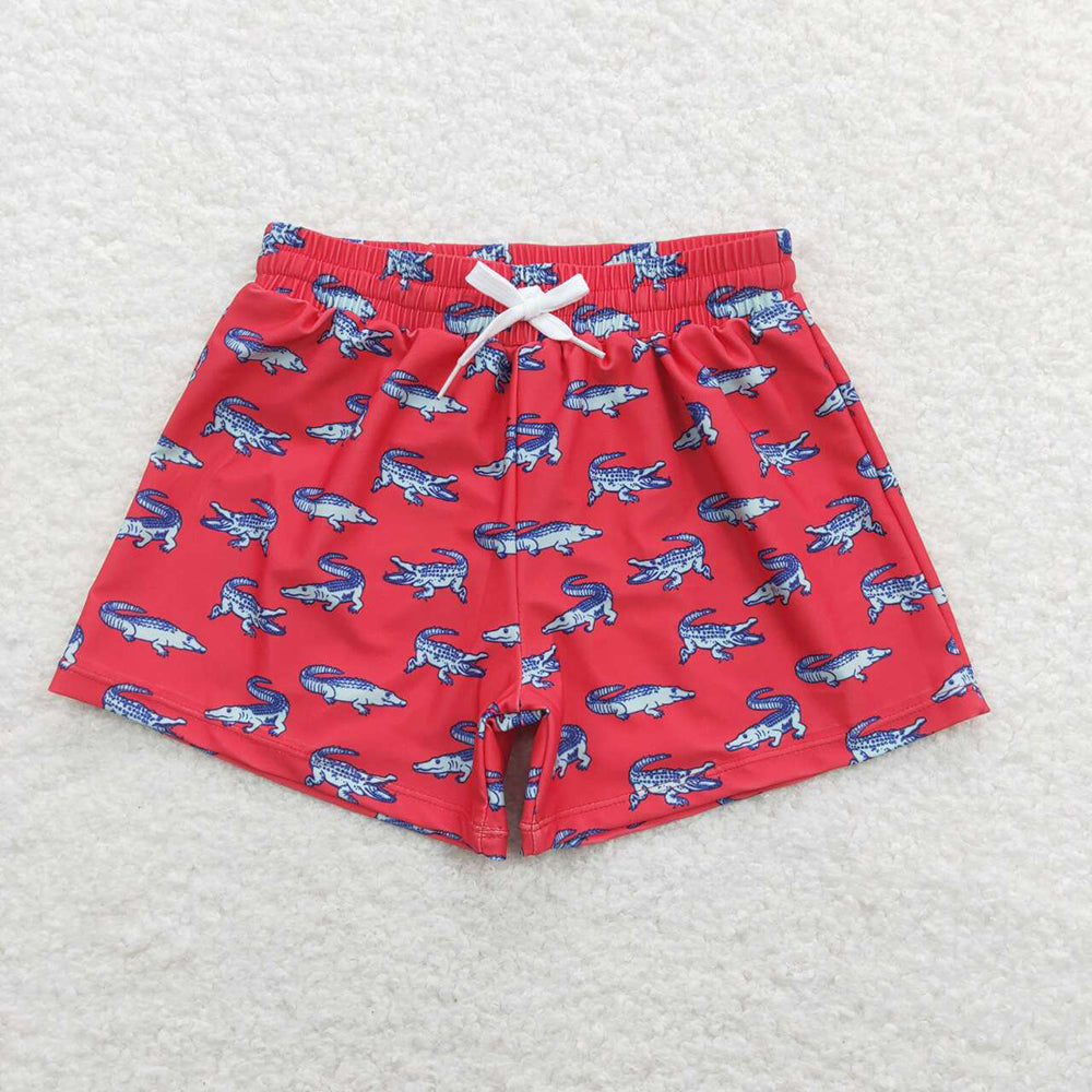 Baby Boys Summer Red Alligator Trunks Swimsuits Swimwears