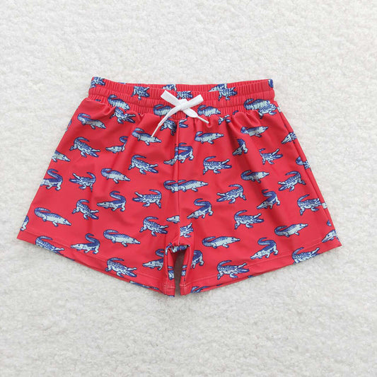 Baby Boys Summer Red Alligator Trunks Swimsuits Swimwears