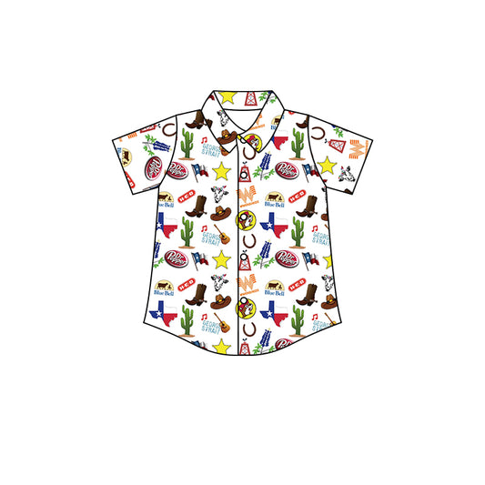 Baby Boys TX Texas Short Sleeve Buttons Tee Shirts Tops preorder(moq 5)