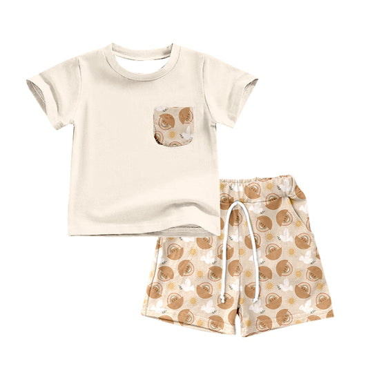 Baby Boys Rainbow Pigeon Tee Shirts Shorts Sets preorder(moq 5)