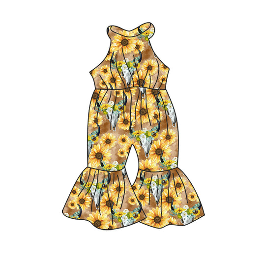 Baby Girls Sunflower Cows Bell Pants Jumpsuits preorder(moq 5)
