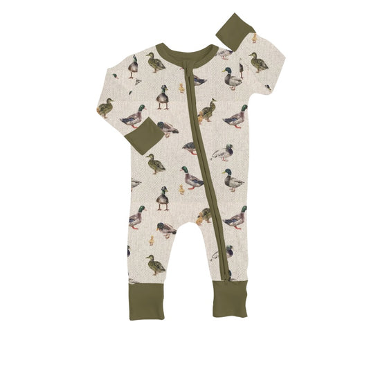 Baby Infant Boys Duck Green Long Sleeve Rompers preorder(moq 5)