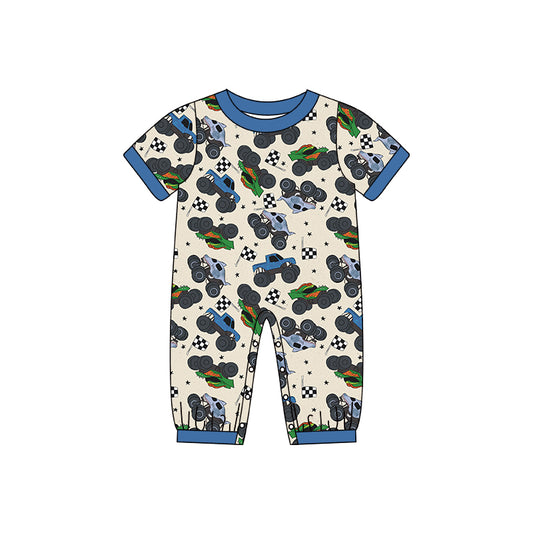 Baby Boys Short Sleeve Tractors Constructions Rompers preorder(moq 5)