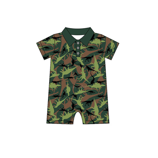 Baby Kids Boys Short Sleeve Camo Dinosaur Rompers preorder(moq 5)