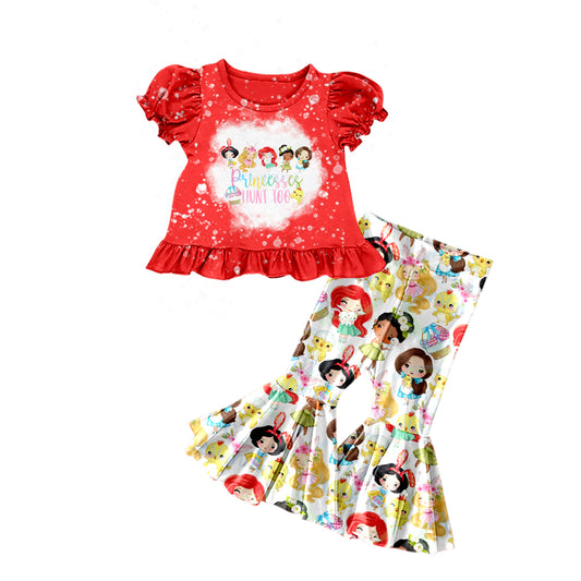 Baby Girls Easter Princess Red Top Flare Pants Boutique Clothes Sets preorder(moq 5)