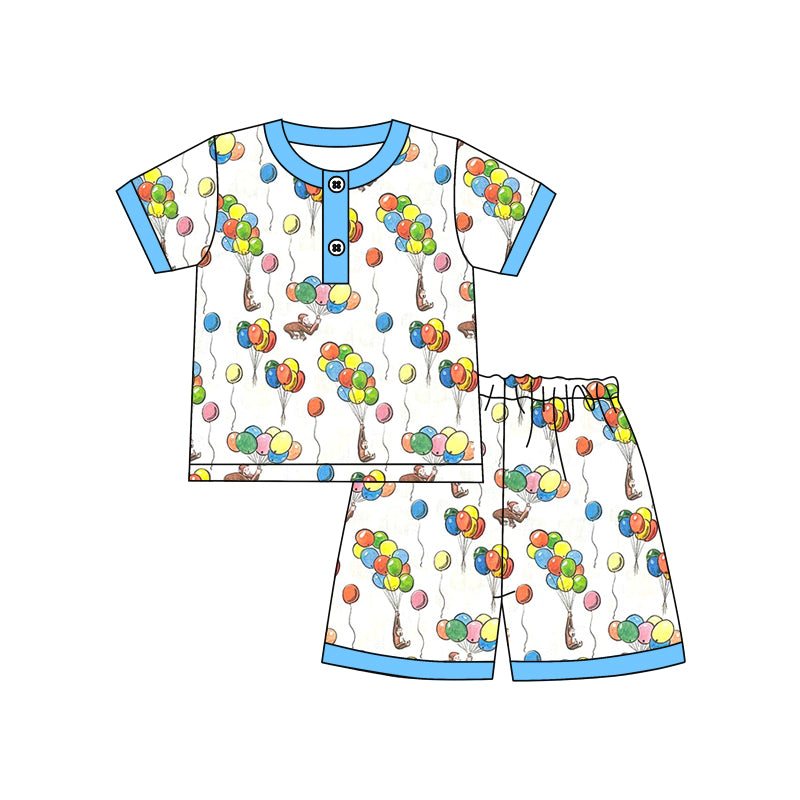 Baby Boys Balloons Short Sleeve Top Shorts Pajamas Clothes Sets preorder(moq 5)