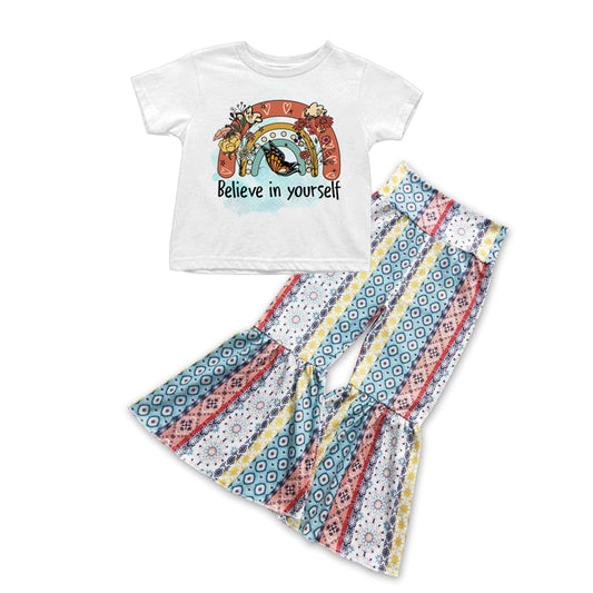 Baby Girls Believe in yourself Aztec Bell Pants Sets preorder(moq 5)