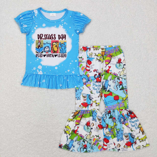Baby Girls Dr Reading Day Top Bell Bottom Pants Clothes Sets