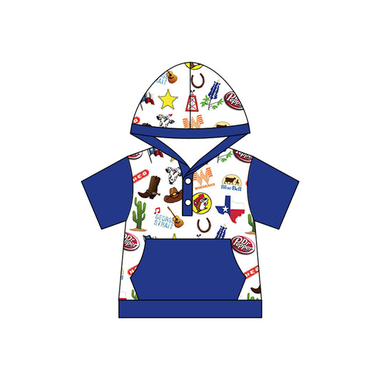 Baby Boys TX Short Sleeve Hooded Top Shirts preorder(moq 5)
