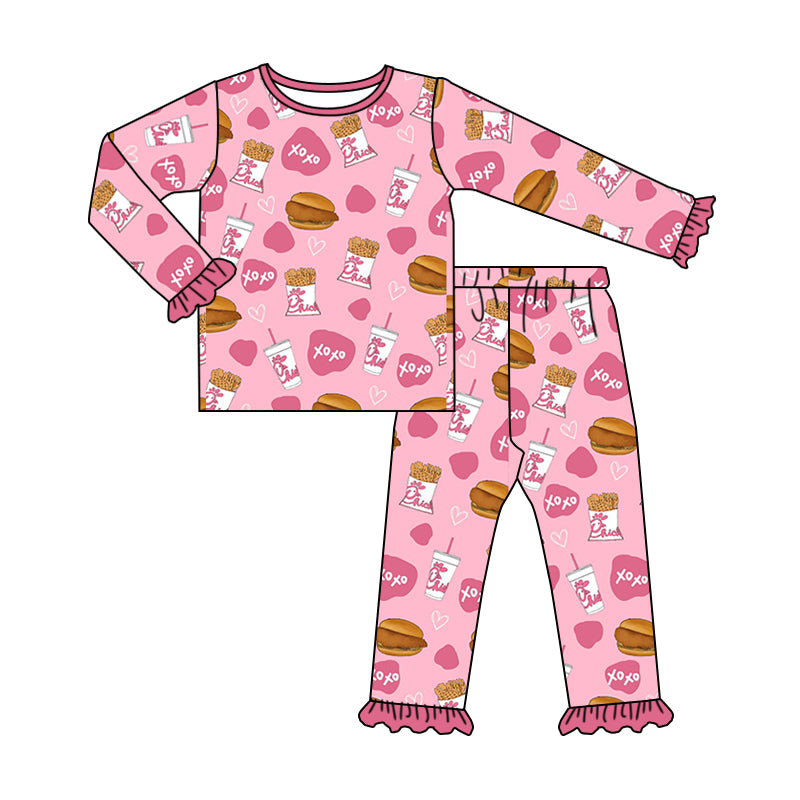 Baby Girls Chick Chips Long Sleeve Tee Pants Jammies Pajamas Clothes Sets preorder(moq 5)