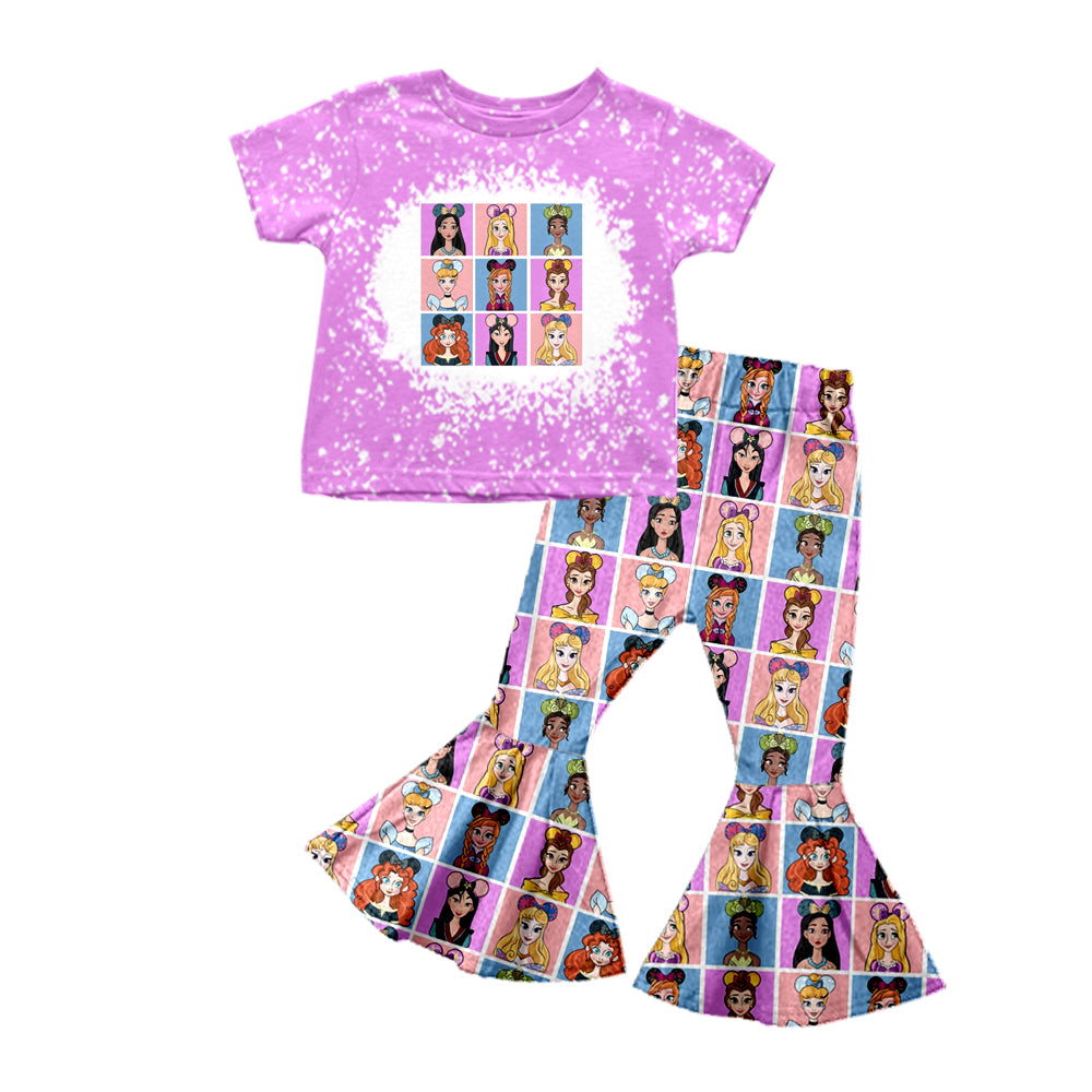 Baby Girls Pink Princess Top Bell Pants Sets Preorder(moq 5)