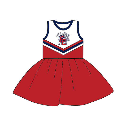 Baby Girls Cheerleader 10 sleeveless knee length Dresses preorder(moq 5)