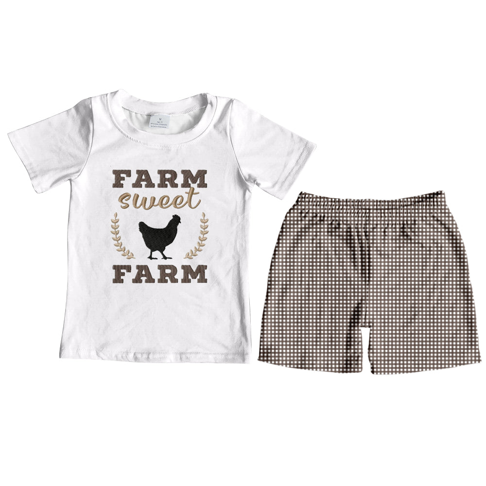 Baby Boys Sweet Farm Shirt Shorts Clothes Sets Preorder(moq 5)