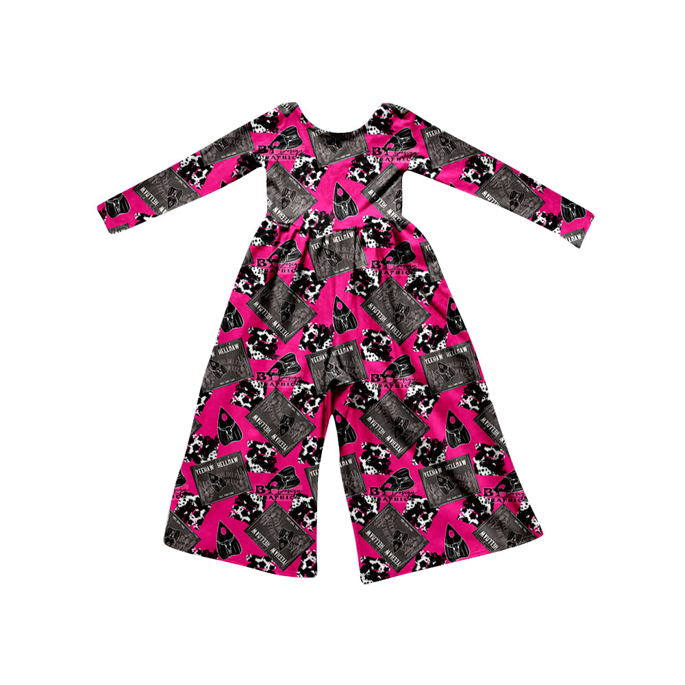 Baby Girls Long Sleeve Western Black Bell Jumpsuits preorder(moq 5)