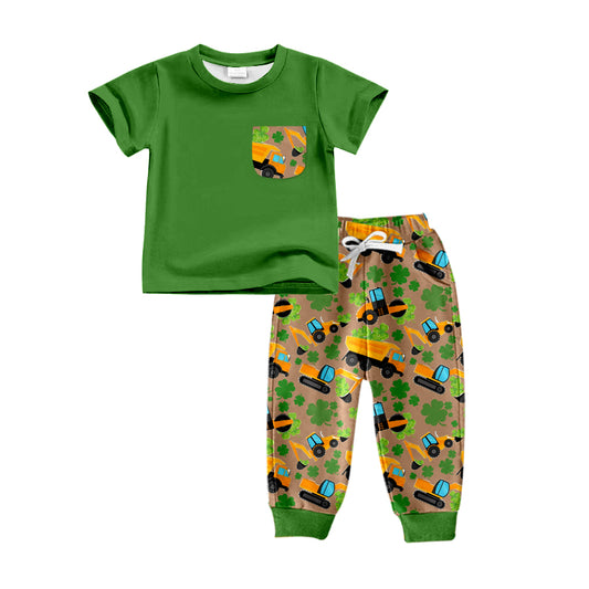 Baby Boys Pockets St Patrick Shirts Pants Outfits Clothes Sets preorder(moq 5)