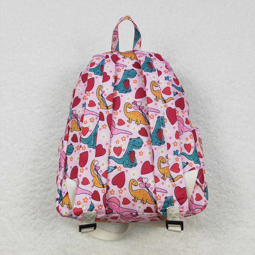 Baby Children Pink Hearts Dinosaur Back Bags