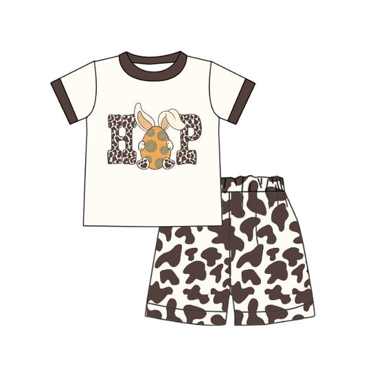 Baby Boys Easter Hop Rabbit Shirt Shorts Clothes Sets Preorder(moq 5)