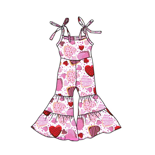 Baby Girls Valentines Pink Hearts Straps Jumpsuits preorder(moq 5)