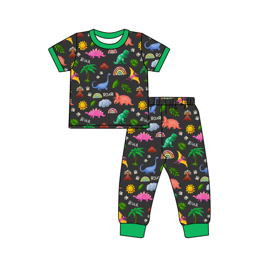 Baby Boys Short Sleeve Tee Shirt Dinosaur Pants Pajamas Clothes Sets preorder(moq 5)