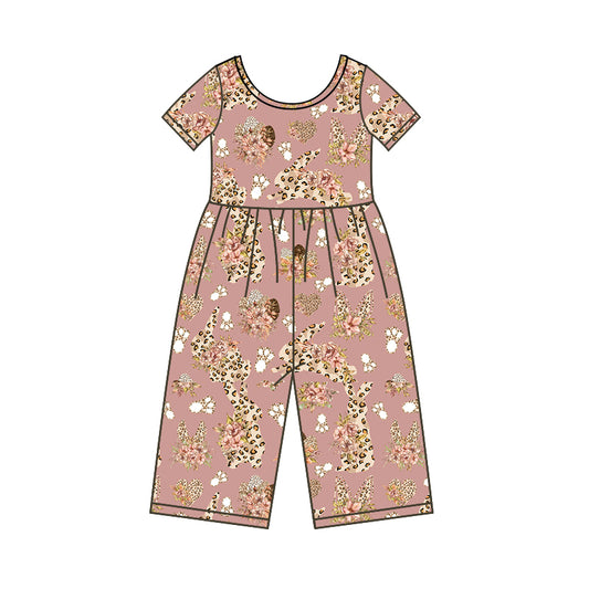 Baby Girls Easter Rabbits Short Sleeve Jumpsuits preorder(moq 5)