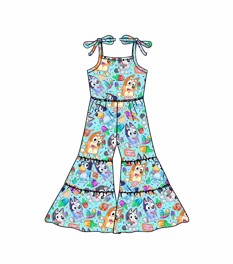 Baby Girls Cartoon Dog Straps Jumpsuits preorder(moq 5)